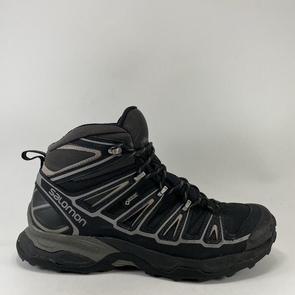 Salomon X Ultra Mid 2 GTX Trail Boots Black Gore-Tex Mens Size 9 Waterproof